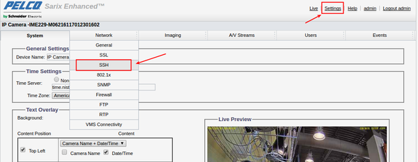 pelco sarix default ip